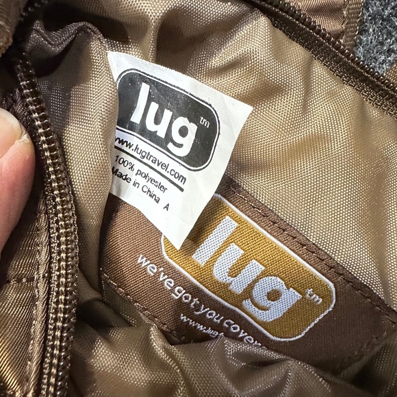 Lug Skipper Brown Square Quilted Crossbody Purse Shoulder Bag Adjustable Strap - Picture 3 of 5